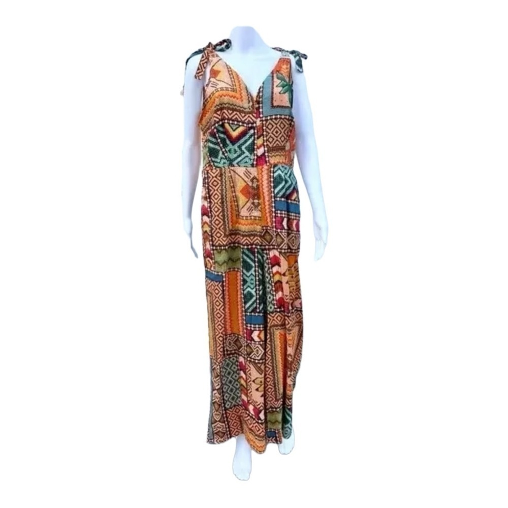 Haute Hippie Multicolor Geometric Print Sleeveless Jumpsuit